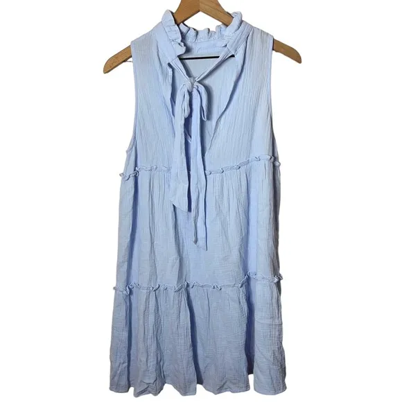 Pomander Place Blue Lightweight‎ Gauze Morgan Dress XS