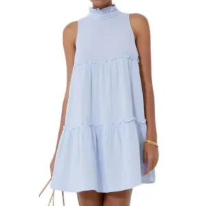 Pomander Place Blue Lightweight‎ Gauze Morgan Dress XS