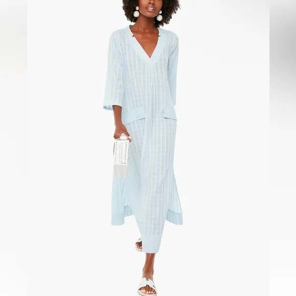 POMANDER PLACE Light Blue Carolina Caftan