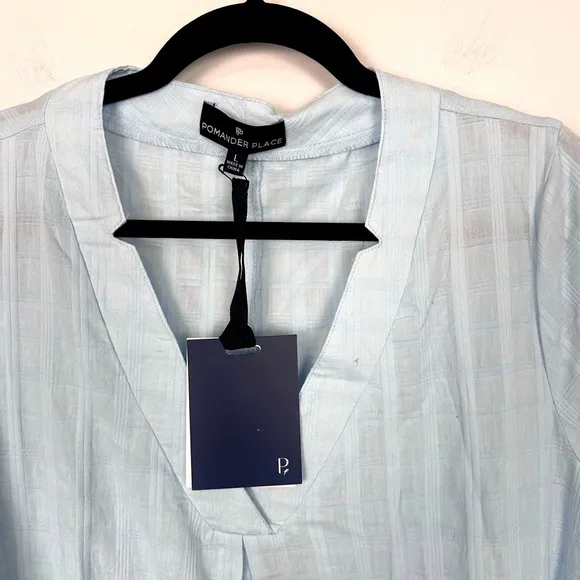 POMANDER PLACE Light Blue Carolina Caftan
