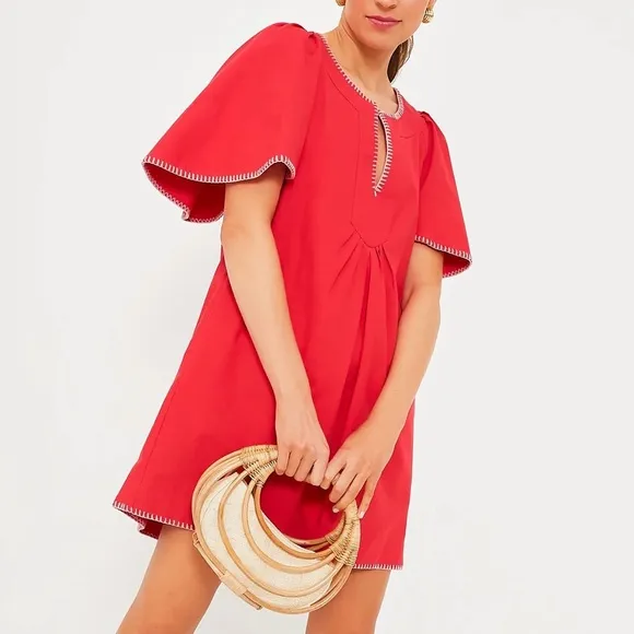POMANDER PLACE Poppy Stitch Finley Flutter Sleeve Dress