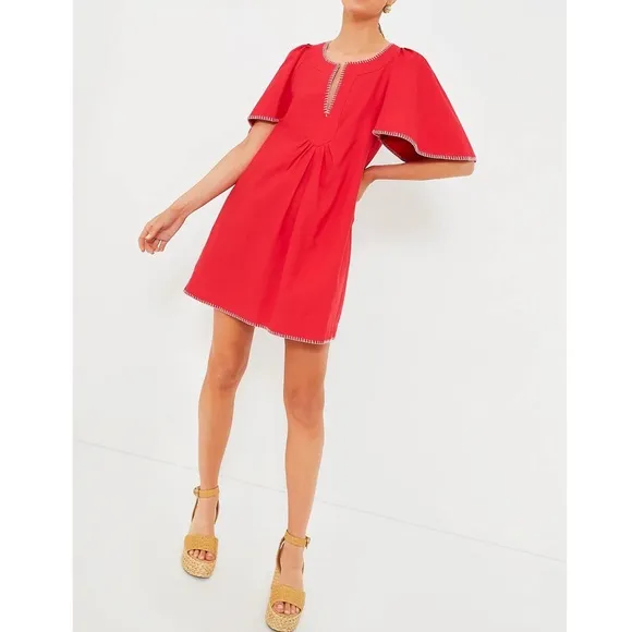 POMANDER PLACE Poppy Stitch Finley Flutter Sleeve Dress