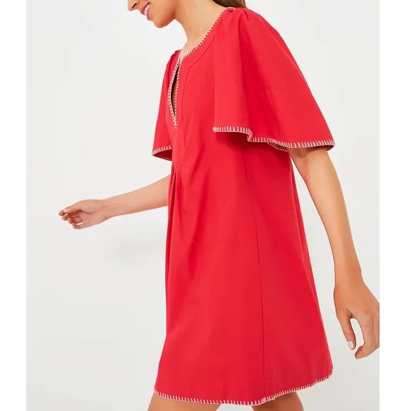 POMANDER PLACE Poppy Stitch Finley Flutter Sleeve Dress