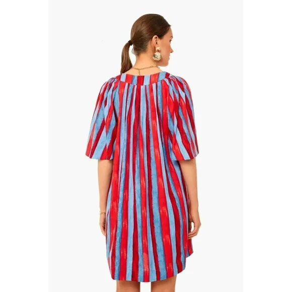 Pomander Place Tuckernuck Painterly Stripe Finley Flutter Sleeve Dress XL