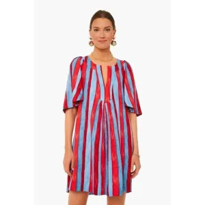 Pomander Place Tuckernuck Painterly Stripe Finley Flutter Sleeve Dress XL