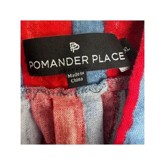 Pomander Place Tuckernuck Painterly Stripe Finley Flutter Sleeve Dress XL