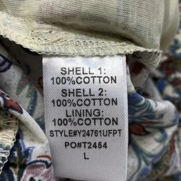 Pomander Womens Shorts Cream Beige/Multi Size Chintz Nova Floral Cotton Size L