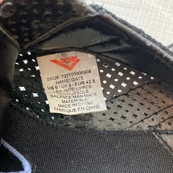 Pony Gate Vintage 2000th Y2K Men’s Sz 9 Black Mesh Leather Suede Light Sneakers