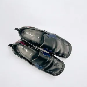 Prada Black Leather Slip-On Loafers