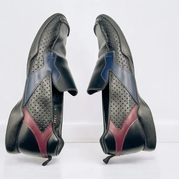 Prada Black Leather Slip-On Loafers
