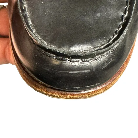 Prada Brushed Leather Penny Loafers women SZ 37 US 7 Peek A Boo Good Condition