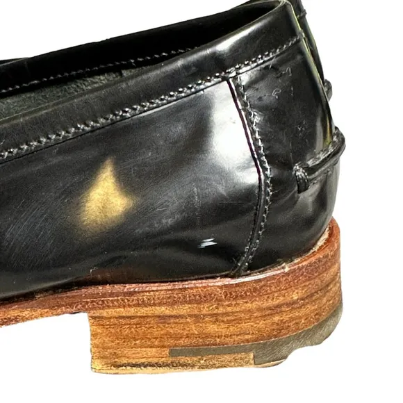 Prada Brushed Leather Penny Loafers women SZ 37 US 7 Peek A Boo Good Condition