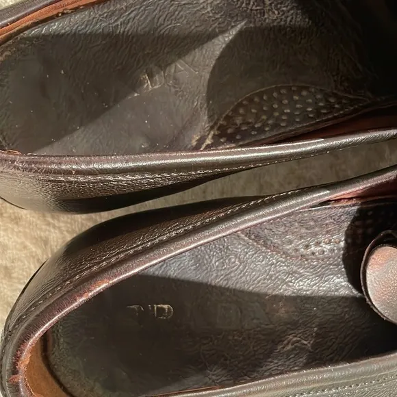 PRADA Chocolate Brown Sleek Loafers with Character