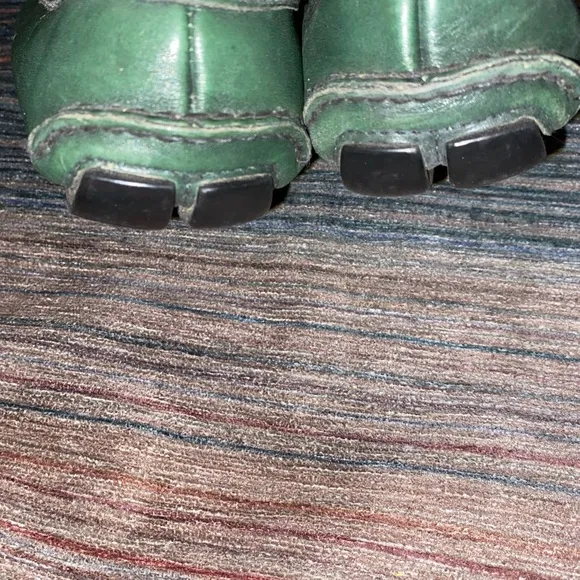 Prada Green Leather Loafers Sz Mens 8