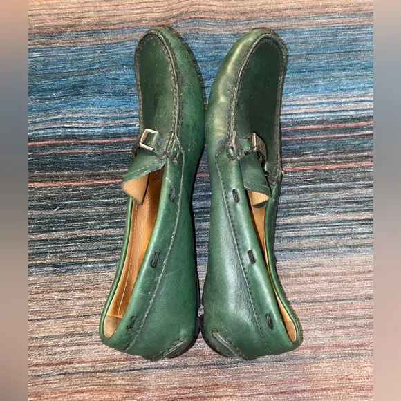 Prada Green Leather Loafers Sz Mens 8
