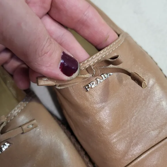Prada Leather Espidrilles Loafers