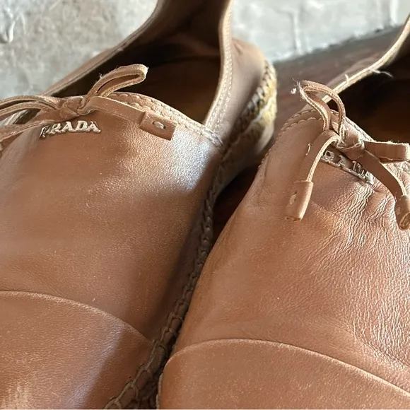 Prada Leather Espidrilles Loafers