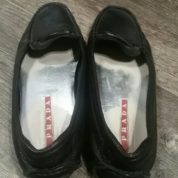 Prada leather   loafers