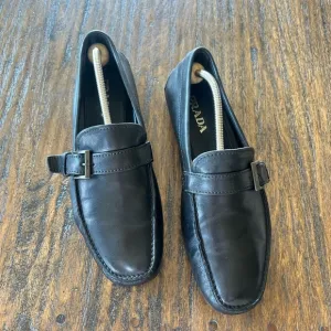 Prada Men’s Black Casual Leather loafers Men’s Size 9.5