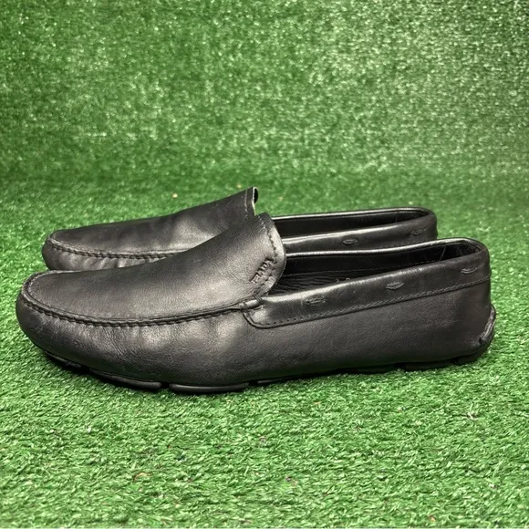Prada Mens Black Leather Loafers Drivers Shoes Made in Italy - US Size 11