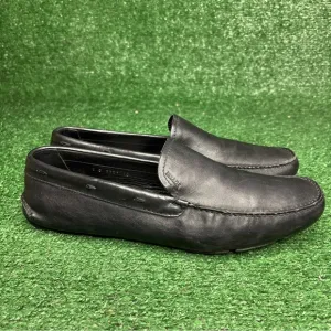 Prada Mens Black Leather Loafers Drivers Shoes Made in Italy - US Size 11