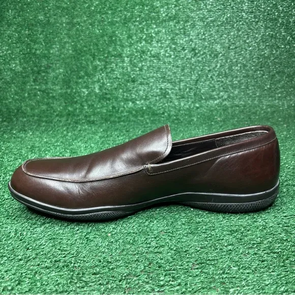 Prada Mens Brown Leather Loafers Drivers Shoes Made in Italy - US Size 11.5