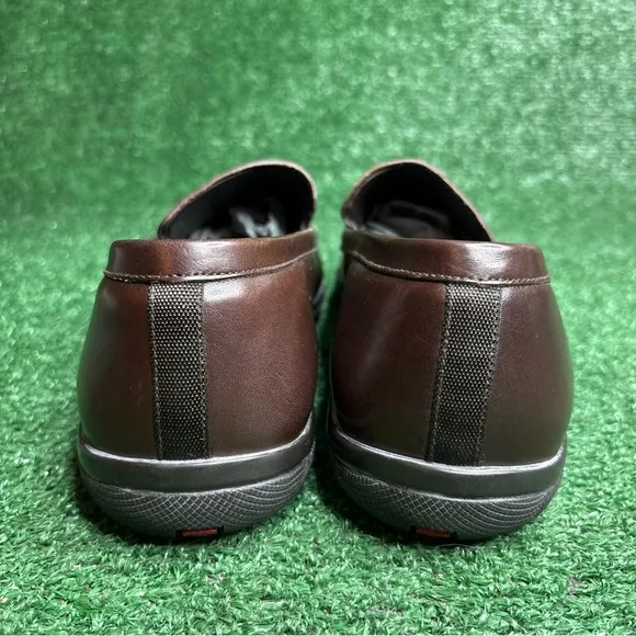 Prada Mens Brown Leather Loafers Drivers Shoes Made in Italy - US Size 11.5