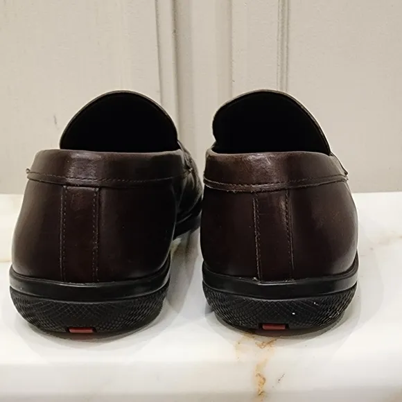 Prada Men's Brown Leather Loafers size 7.5