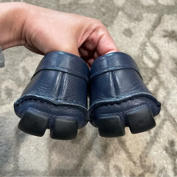 Prada | Men’s Navy Leather Loafers Size: 11