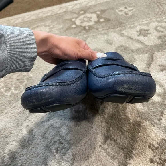 Prada | Men’s Navy Leather Loafers Size: 11