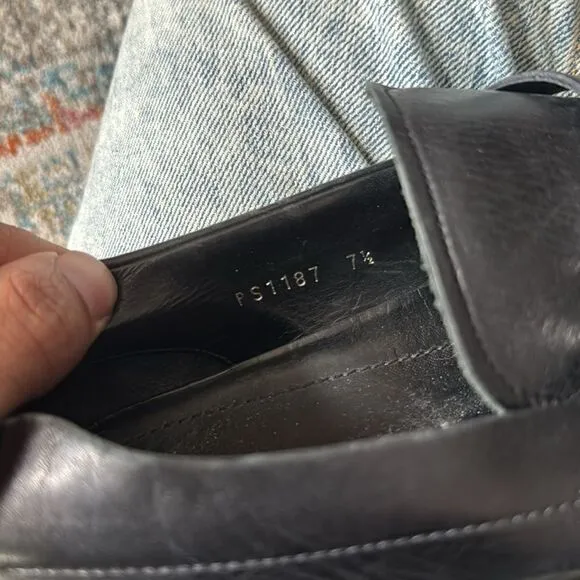 Prada ps1187 black leather loafers - 7.5
