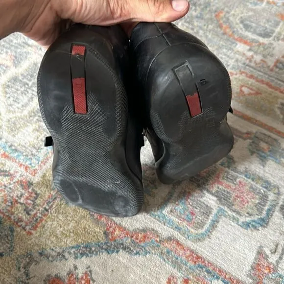 Prada ps1187 black leather loafers - 7.5