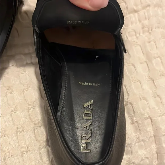 Prada Saffiano Men's Black Leather Loafers