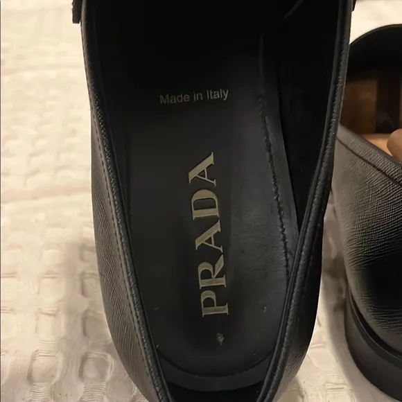 Prada Saffiano Men's Black Leather Loafers