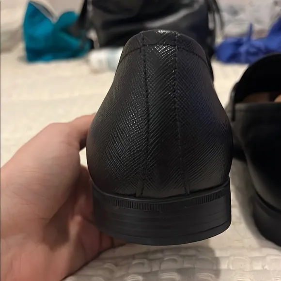 Prada Saffiano Men's Black Leather Loafers