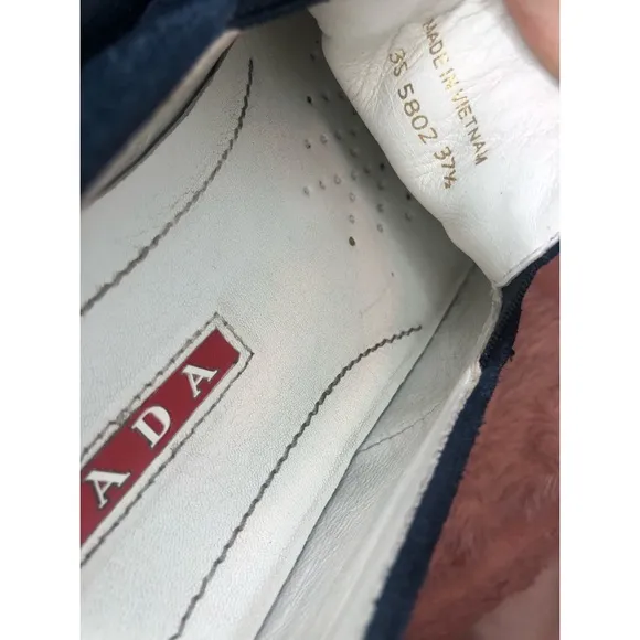 Prada Slip-on navy suede sneakers size 37.5