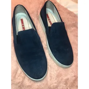 Prada Slip-on navy suede sneakers size 37.5