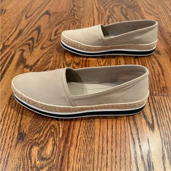 PRADA SPORT CANVAS SLIP-ON ESPADRILLES KHAKI LOAFER - Retail $495