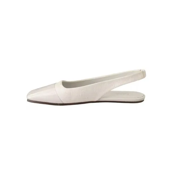 Pre Loved Maison Margiela Leather Slingback Flats Women White