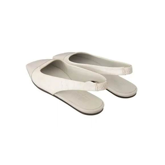 Pre Loved Maison Margiela Leather Slingback Flats Women White