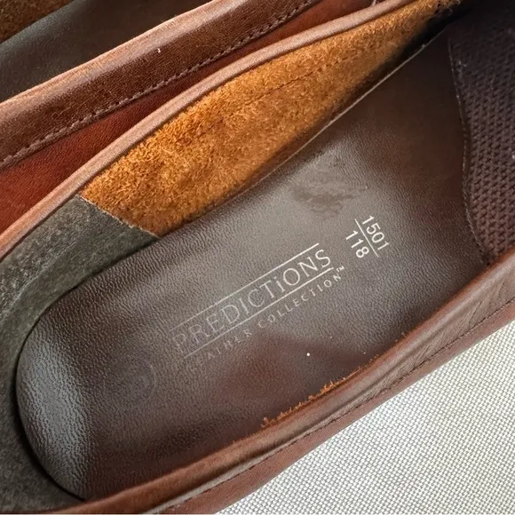 Predictions Brown Tan Leather Loafers Flats