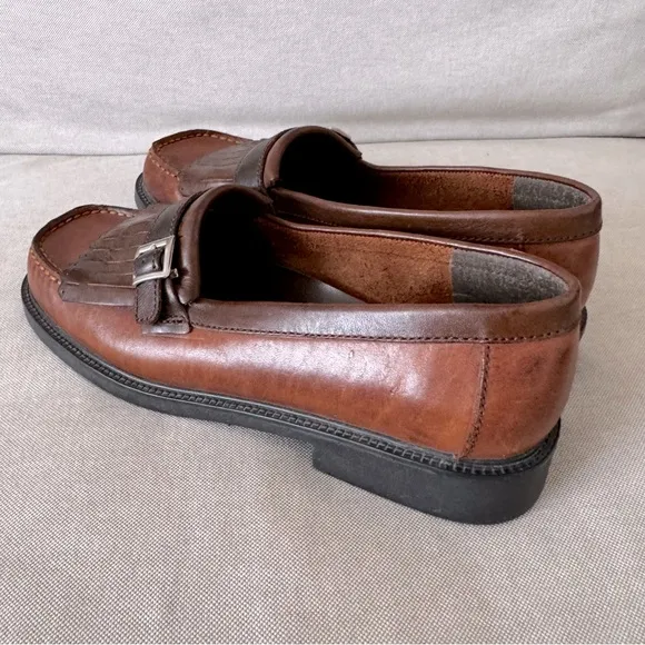 Predictions Brown Tan Leather Loafers Flats