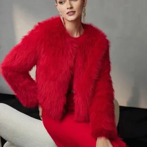 PREMIUM FLUFFY SOLID OPEN FRONT COAT