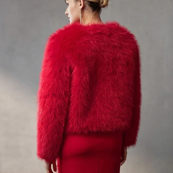 PREMIUM FLUFFY SOLID OPEN FRONT COAT