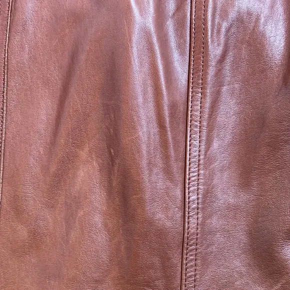 Preston &amp;York women’s brown leather and fur jacket szM