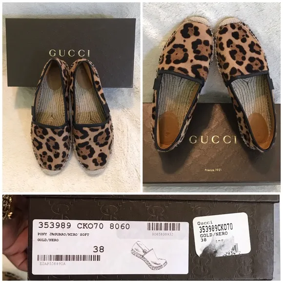 👑✅PRICE FIRM✅NO OFFERS SUPER SALE!! 👑AUTHENTIC Gucci Leopard Espadrille