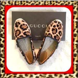 👑✅PRICE FIRM✅NO OFFERS SUPER SALE!! 👑AUTHENTIC Gucci Leopard Espadrille