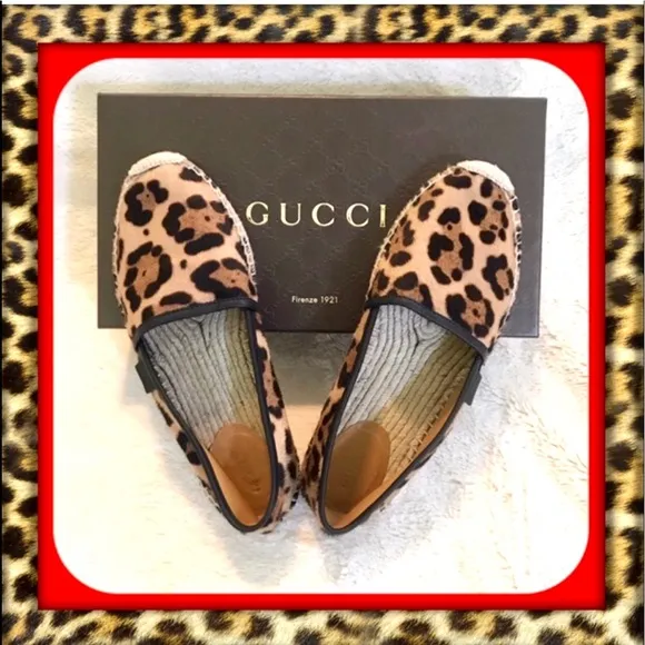 👑✅PRICE FIRM✅NO OFFERS SUPER SALE!! 👑AUTHENTIC Gucci Leopard Espadrille
