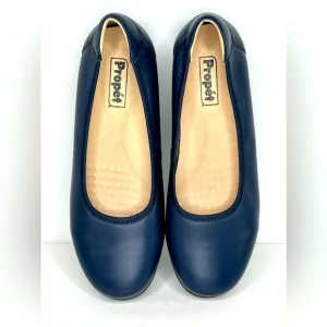 PROPÉT‎ Yara Navy Blue Leather Ballet Comfort Wedge Flats Sz 10 X (2E)