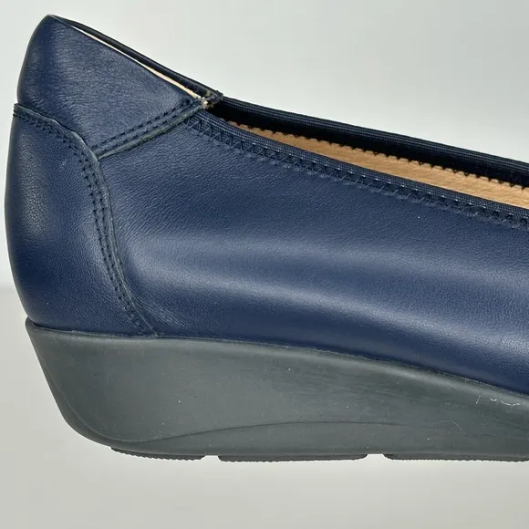 PROPÉT‎ Yara Navy Blue Leather Ballet Comfort Wedge Flats Sz 10 X (2E)